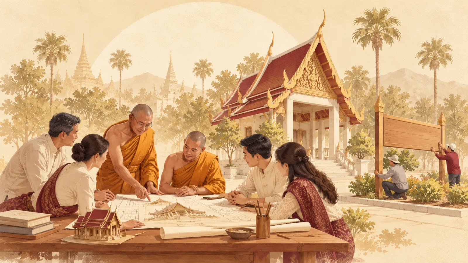 ภาพวาดประกอบประวัติวัดพระธาตุดอยสุเทพ ยูเอสเอ 2543: ช่วงเปลี่ยนผ่าน